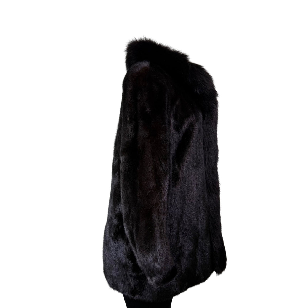 Rosendorf/Evans Womens Black Genuine Mink Fur Coat Luxurious Vintage Sz M