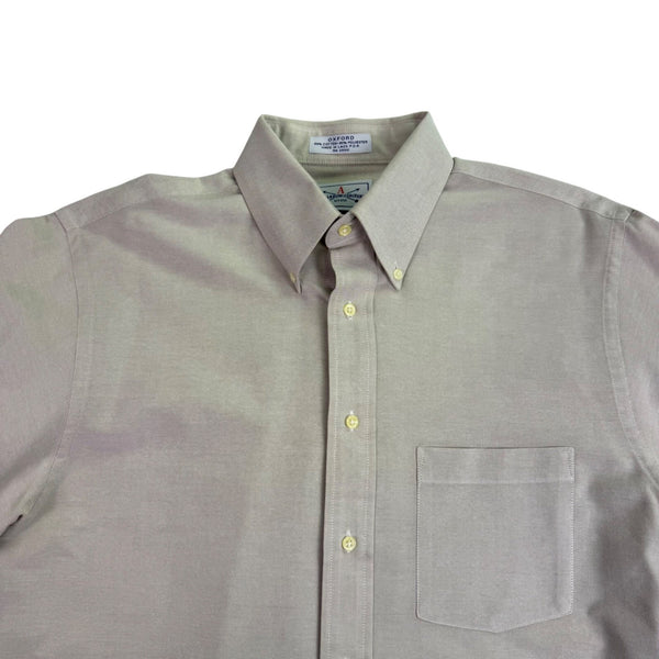 The Arrow Company Mens Beige Button-Up Shirt Slim Fit 15 1/2 34/35