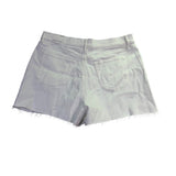 Loft Womens White Cotton Blend Frayed Hem Denim Shorts Casual Summer Size 32/14