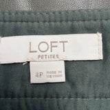 Loft Petites Womens Dark Olive Faux Leather Mini Skirt Size 4P Chic