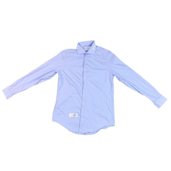 Calvin Klein Mens Light Blue Slim Fit Long-Sleeve Button-Down Shirt Size M
