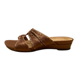 Umberto Raffini Women’s Copper Brown Leather Contessa Wedge Sandals Size 41