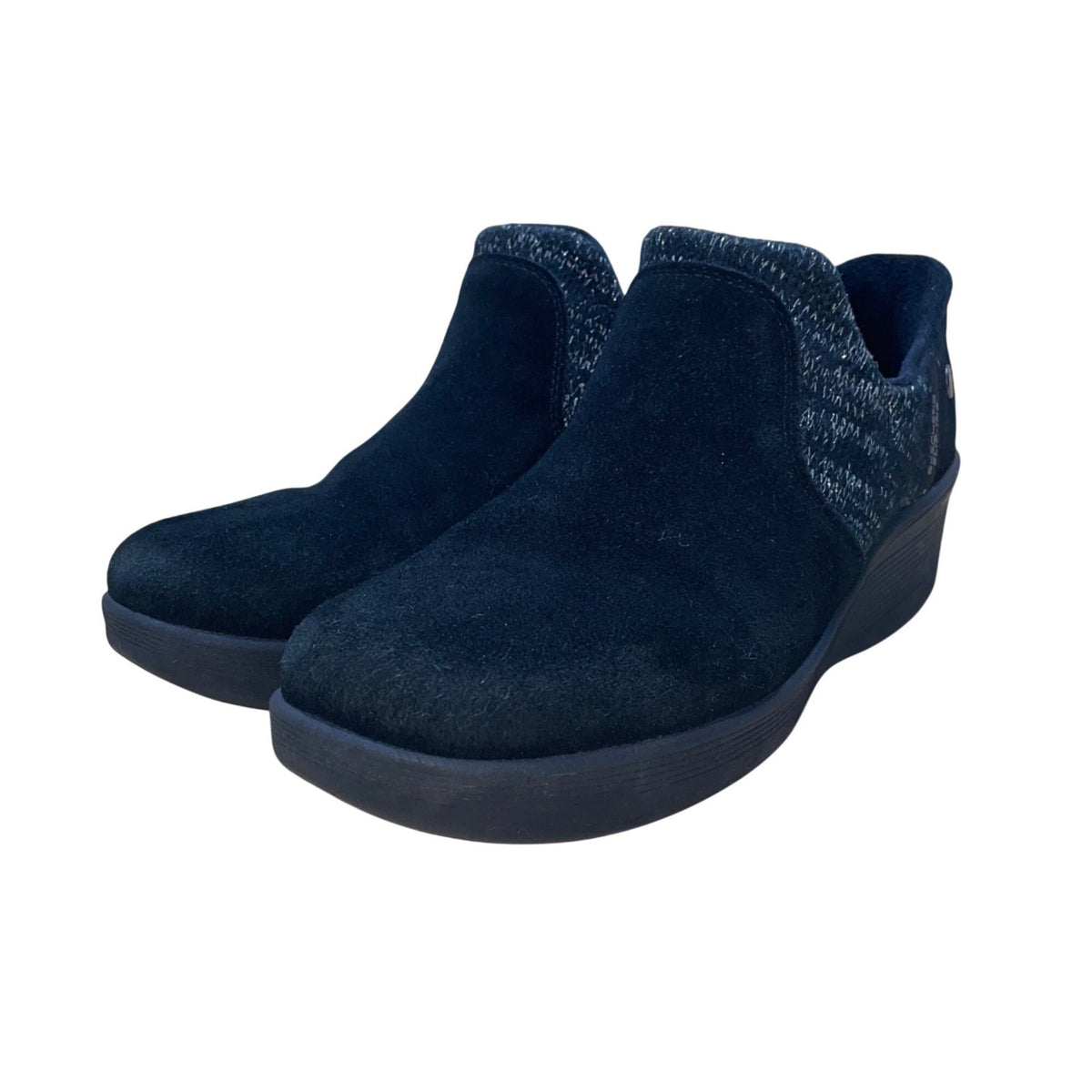 Skechers Women’s Black Suede Comfort Slip-On Martha Stewart Booties Size 11