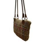 Croft & Barrow Women’s Brown Multicolored Woven Zip Closure  Shoulder Bag