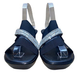 Italian Shoemakers Women’s Black Rhinestone Embellished Boom Sandals Size 9