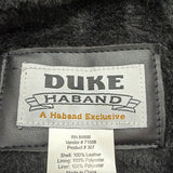 Duke Haband Mens Black Leather Jacket Large Zip Front Classic Design Size L