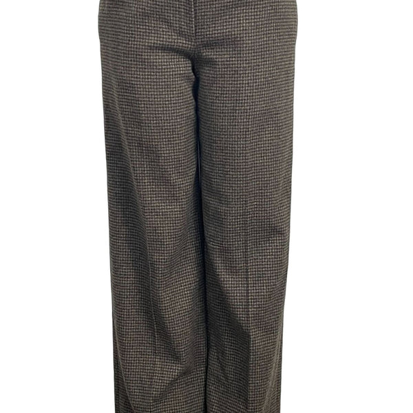 Theory Womens Brown Houndstooth Wool Pants Size 8 New