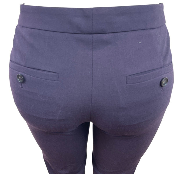 Theory Womens Purple Slim Fit Ankle Pants With Pockets & Hook Closure Size 4