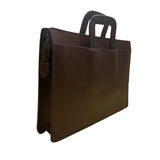 Pegasus Men’s Brown Leather Zippered Dual-Handle Handbag Briefcase