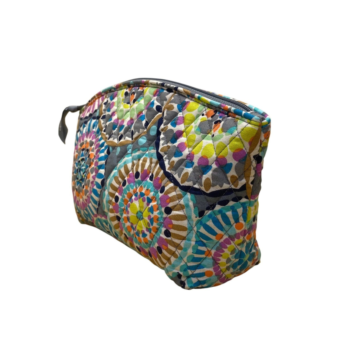 Vera Bradley Multicolor Quilted Medallion Pattern Polyester Zipper Cosmetic Bag