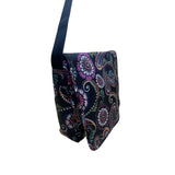Vera Bradley Women’s Black Paisley Bold Floral Pattern Adjustable Messenger Bag