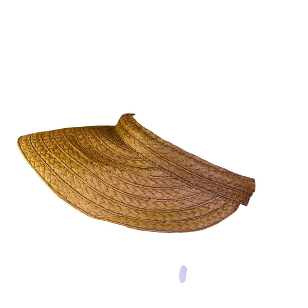 Liz Claiborne Brown Woven Straw Adjustable Sun Visor With Sweatband