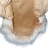 Women’s White Yellowish Faux Fur  Soft Plush Exterior  Chain Strap Shoulder Bag