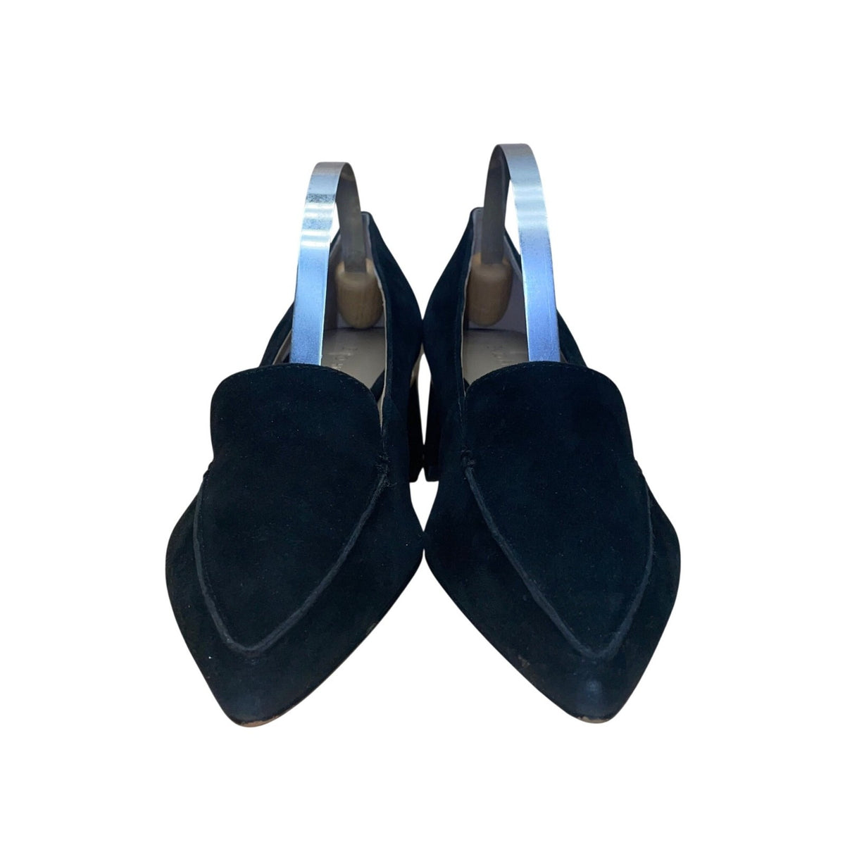 Enzo Angiolini Women's Black Suede Pointed Toe Denna Block Heel Loafers Size 7M