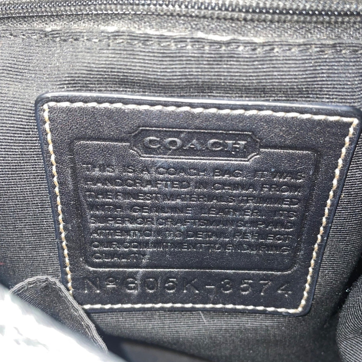 Coach Women’s Black Monogram & Leather Details Adjustable Strap Shoulder Bag