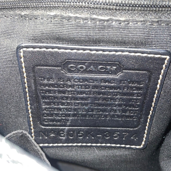 Coach Women’s Black Monogram & Leather Details Adjustable Strap Shoulder Bag