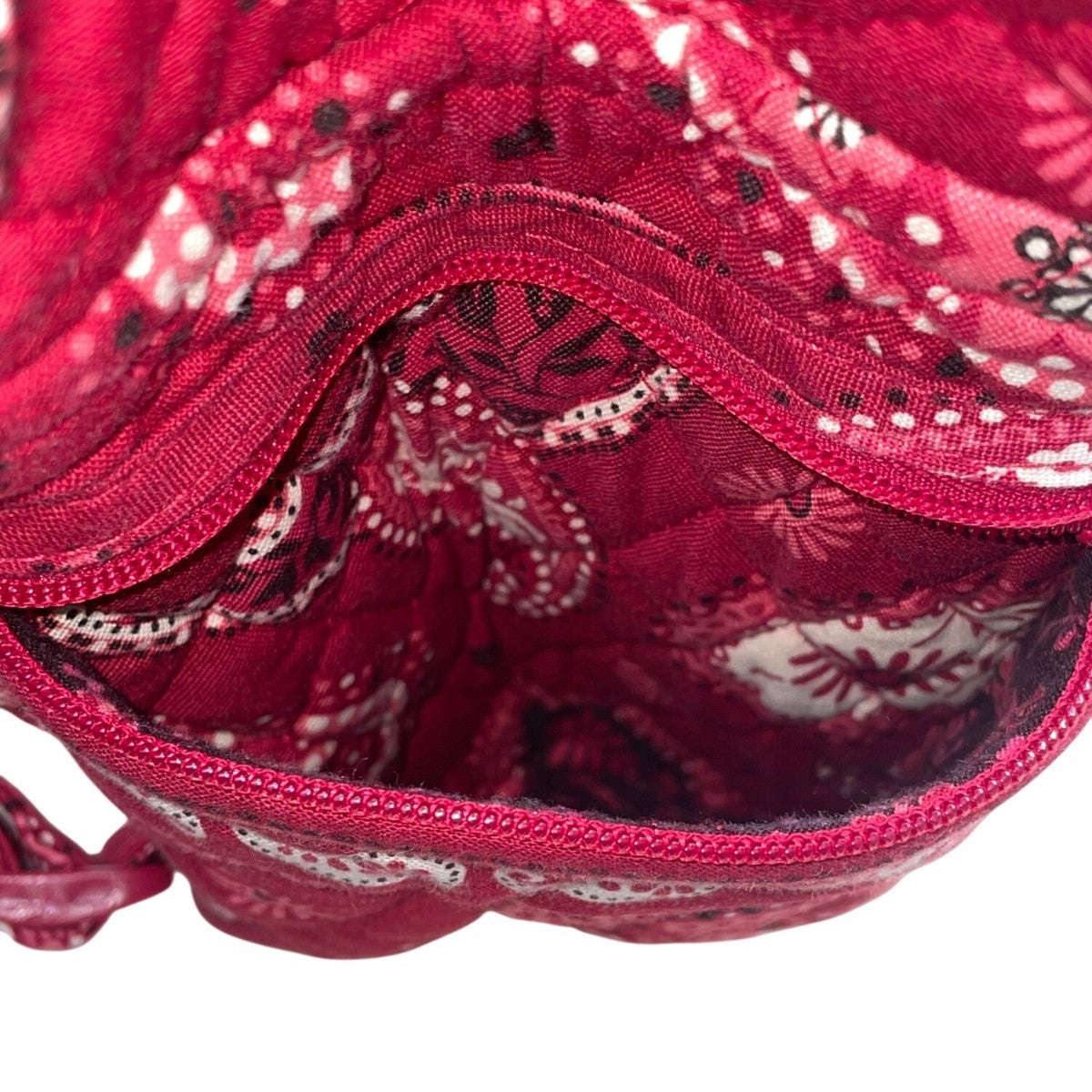 Vera Bradley Women’s Red Cotton Quilted Paisley Print Adjustable Straps Backpack