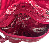 Vera Bradley Women’s Red Cotton Quilted Paisley Print Adjustable Straps Backpack