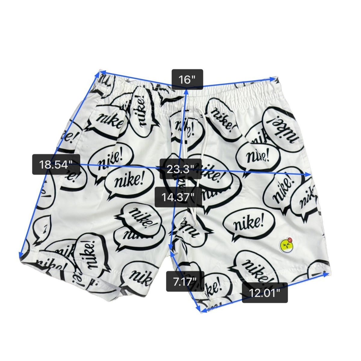 Nike Mens White Graphic Shorts Large Logo Print Sz L