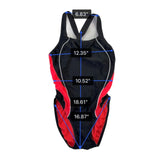 Speedo Womens Black & Red Polyester Spandex Pro LT One-Piece Swimsuit Size 6/32