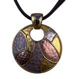 Chicos Womens Gold Tone & Silver Tone Leatherette Necklace Modern Geometric