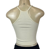 Adodos Womens Ribbed Knit Tank Top White Sz XS/S