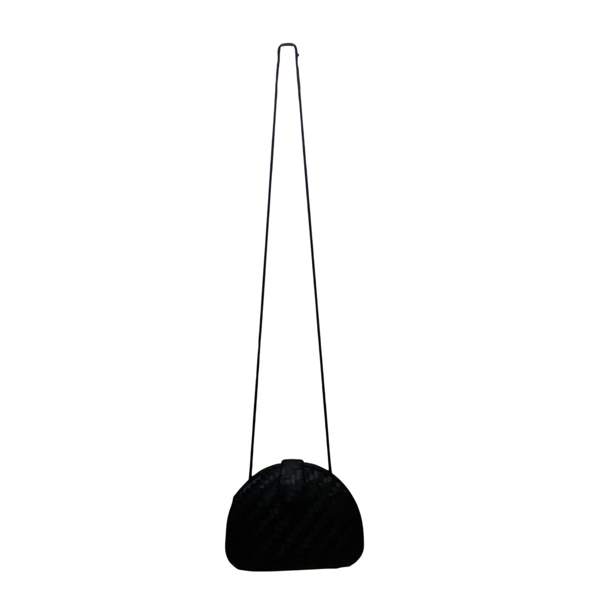 Sasha Women’s Black Woven With Magnetic Snap Closure Mini Crossbody Bag