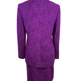 Dana Buchman Womens Purple Boucle Skirt Suit Set Size 10/12