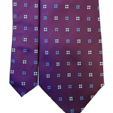 Cruise Club Mens Burgundy Microfiber Tie Purple Patterned Handmade Necktie