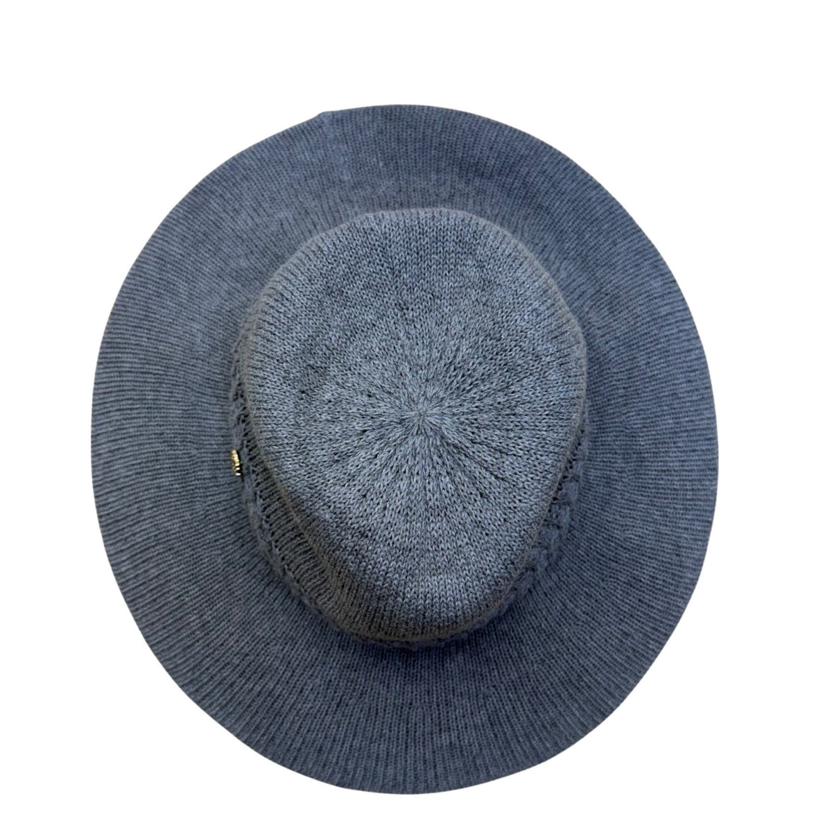 Vince Camuto Womens Gray Polyester Knit Floppy Hat One Size Woven Band Detail