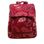 Vera Bradley Women’s Red Cotton Quilted Paisley Print Adjustable Straps Backpack