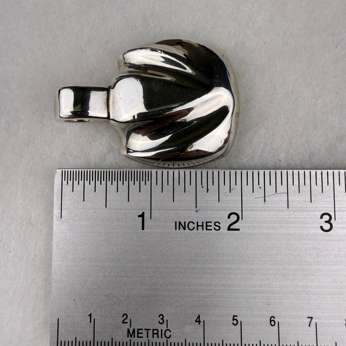 Sterling Silver 925 SSD Israel Artistic Pendant Curved Design Marked Handmade