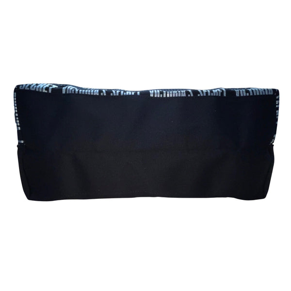 Victorias Secret Women’s Black Whit Silver Sequin Logo Tote Bag & Pouch Set
