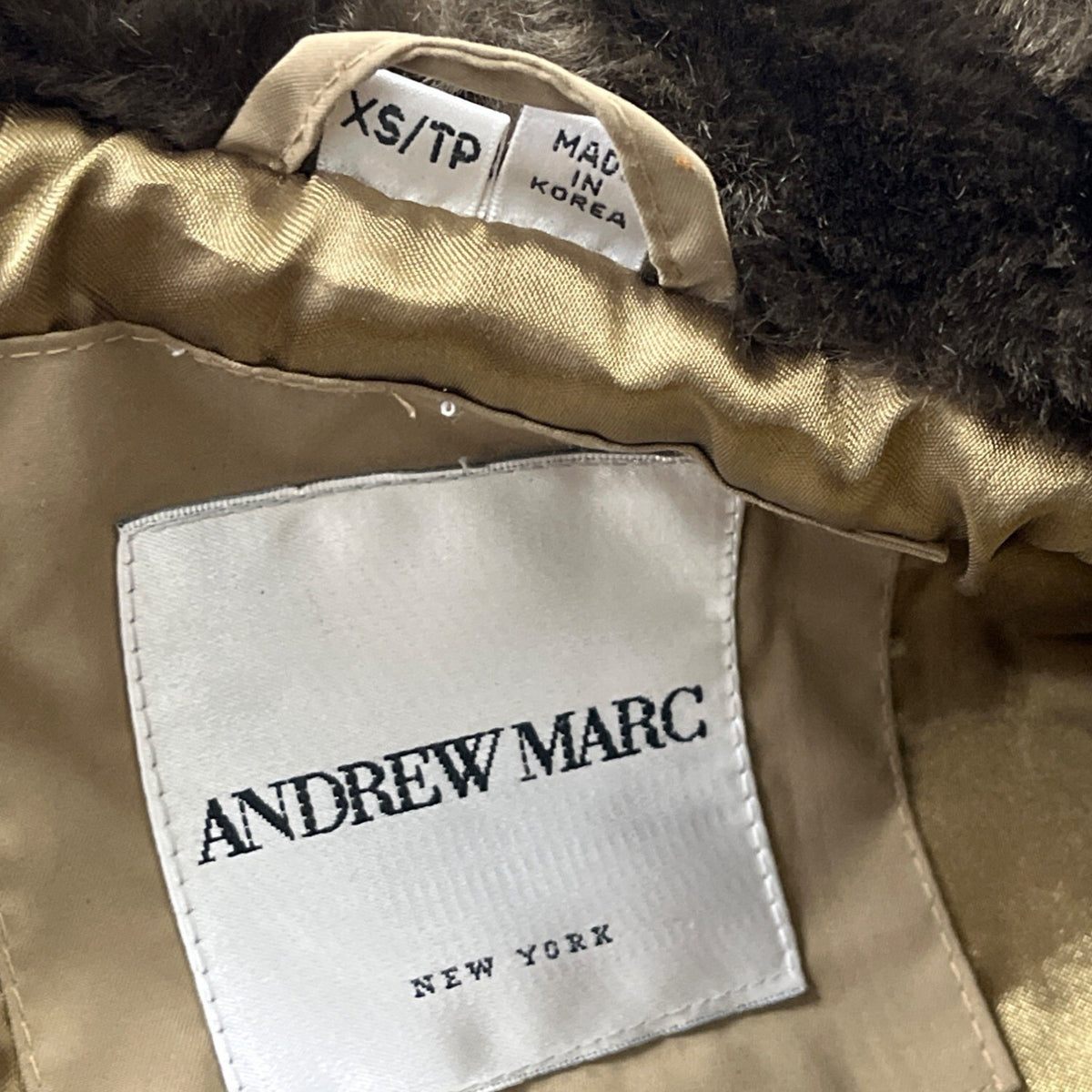 Andrew Marc Womens Quilted Hooded Jacket W/Faux Fur Trim Winter Coat Sz XS - New