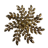 Vintage Gold Tone Womens Rhinestone Snowflake Brooch Jewelry Red/Multiple Stones