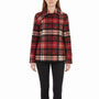 Woolrich Womens Red Plaid Wool Blend Double-Breasted Jacket Winter Coat Size L