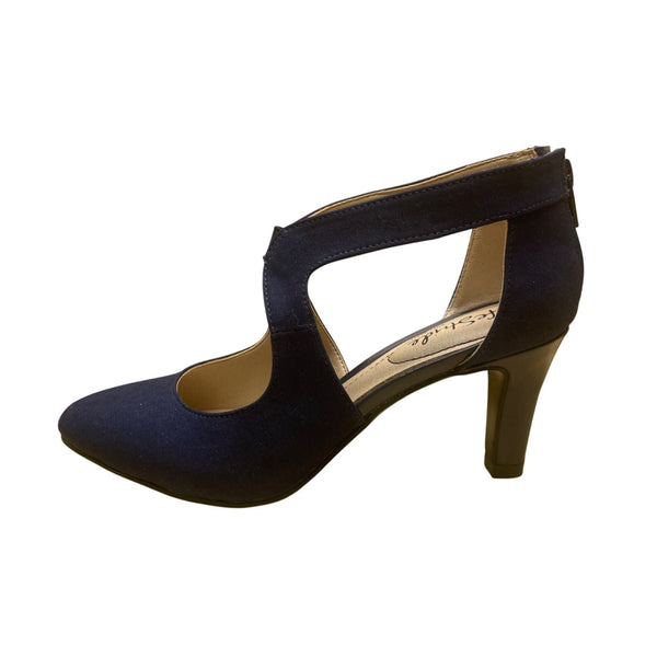 LifeStride Women’s Navy Fabric Zip Up Giovanna 2 Soft System Pumps Size 5.5M