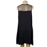 Eileen Fisher Womens Black Sheer Open Cardigan & Silk Dress Set Sz M
