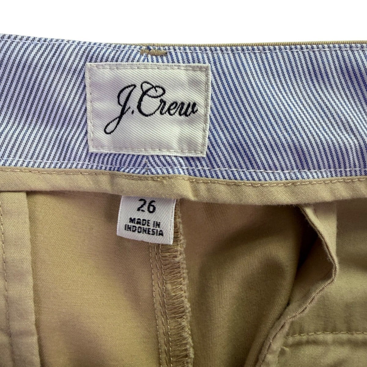 J.Crew Womens Tan Cotton-Blend Chino Pants Slim Straight-Leg Style Size 26