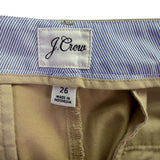 J.Crew Womens Tan Cotton-Blend Chino Pants Slim Straight-Leg Style Size 26