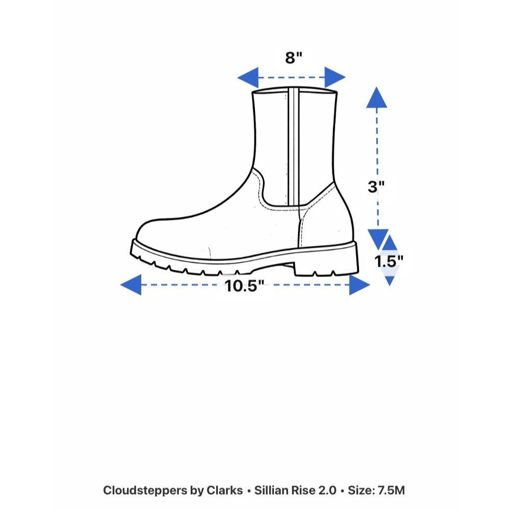 Cloudsteppers by Clarks Women’s Black Sillian 2.0 Rise Ankle Boots Size 7.5