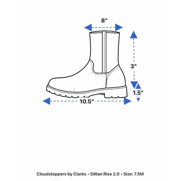 Cloudsteppers by Clarks Women’s Black Sillian 2.0 Rise Ankle Boots Size 7.5