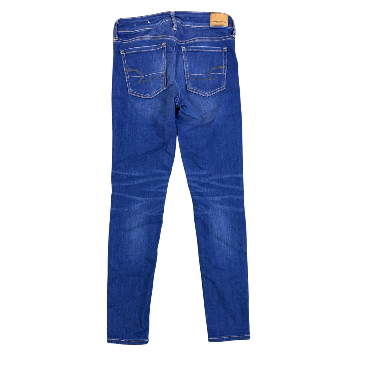 American Eagle Womens Blue Cotton Blend Skinny Jeans Short Stretch Denim Size 4