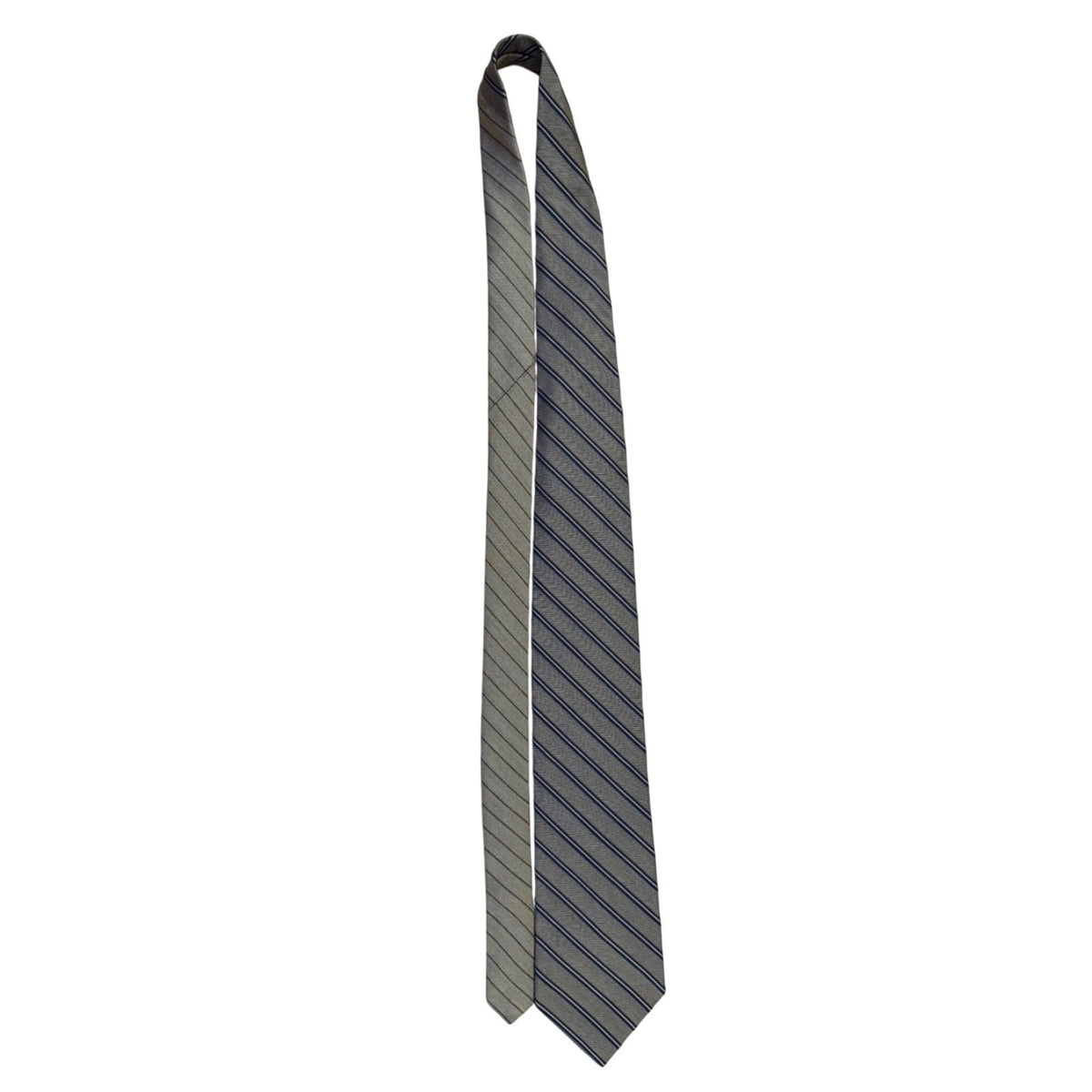 Tommy Hilfiger Mens Blue & Gold 100% Silk Striped Necktie Made In USA