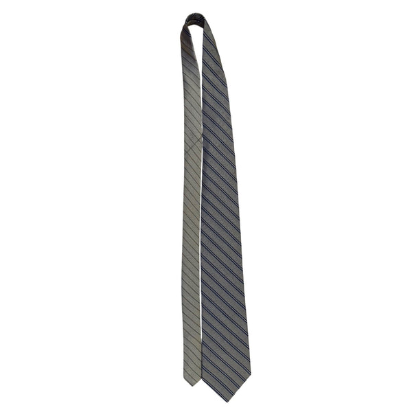Tommy Hilfiger Mens Blue & Gold 100% Silk Striped Necktie Made In USA