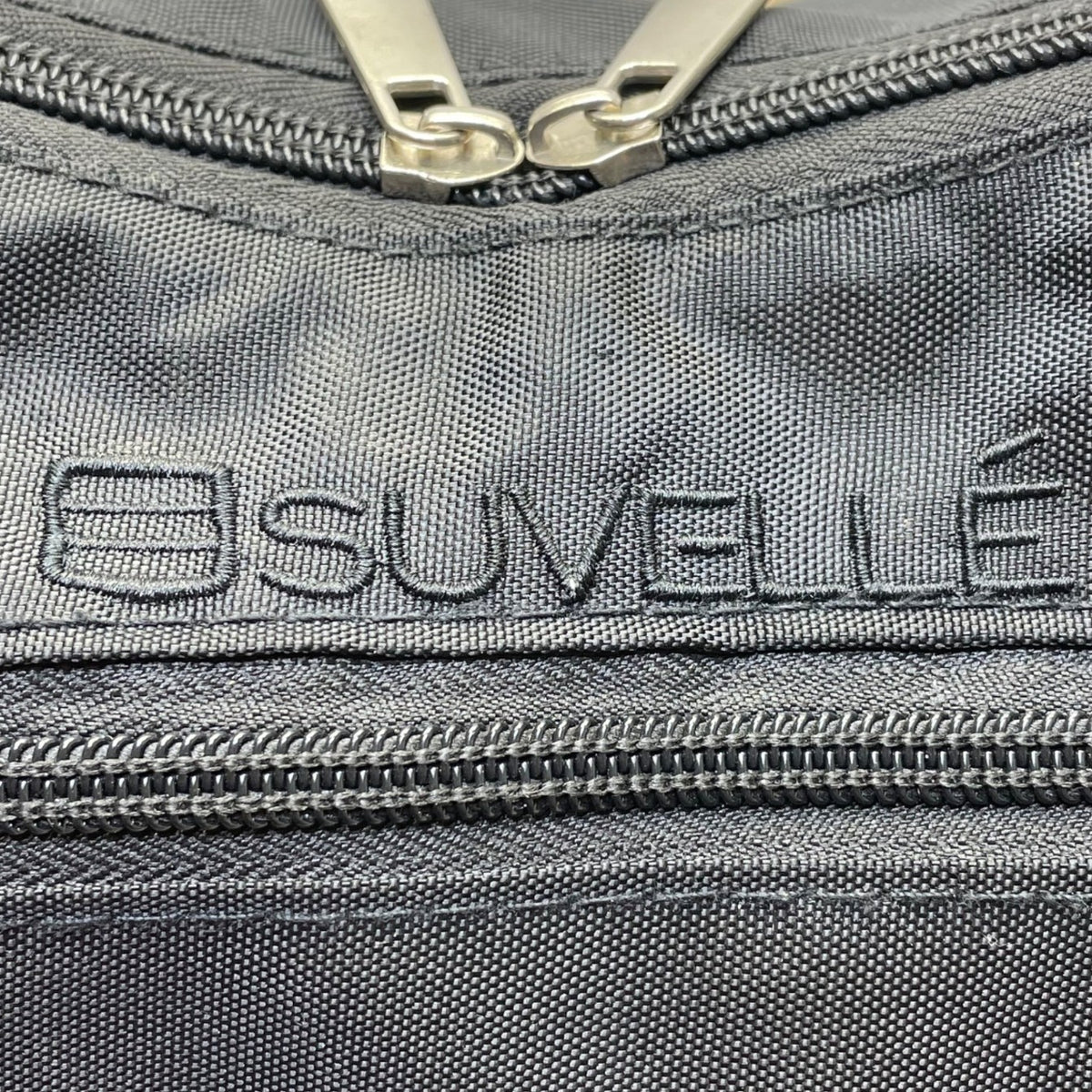 Suvelle Women’s Black Nylon Multi-Pocket Adjustable Strap Crossbody Bag Size M