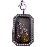 Origami Owl Women’s Silver Tone Necklace With Crystal Locket “Love” Charm