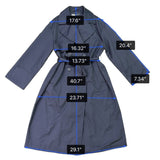 Zara Womens Navy Belted Double-Breasted Trench Coat Long Classic Style Sz M