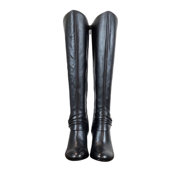 Naturalizer Womens Black Knee-High Leather Boots Size 10M - New with box