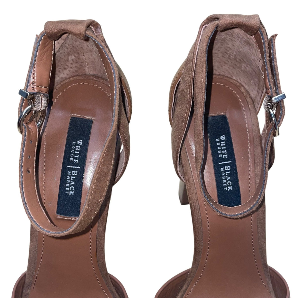 White House Black Market Women’s Brown Faux-Leather Platform High Heels Size 8M